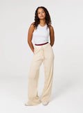 Ribbed Contrast Waist Wide Leg Joggers