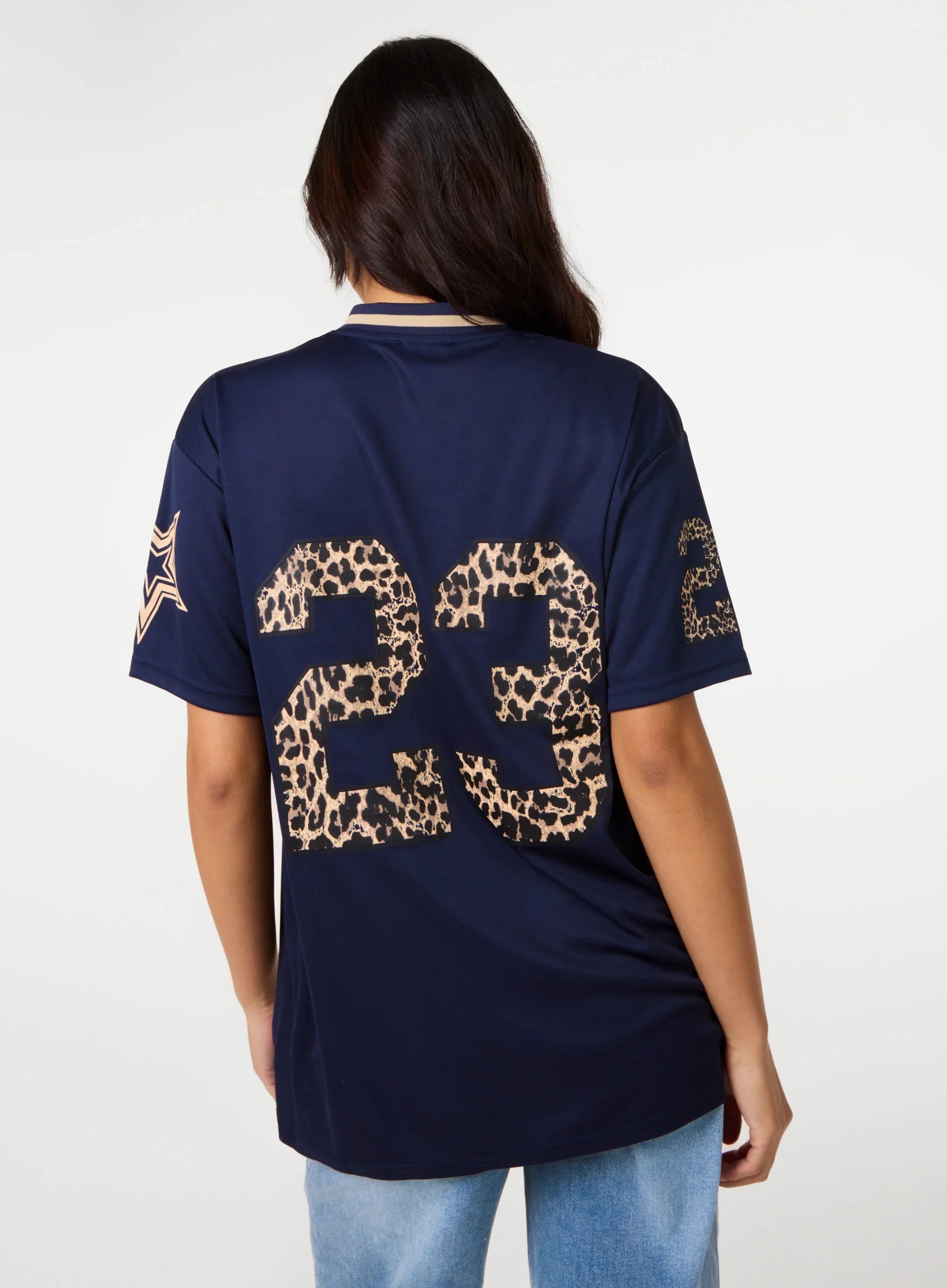 Leopard Detail Sports Jersey