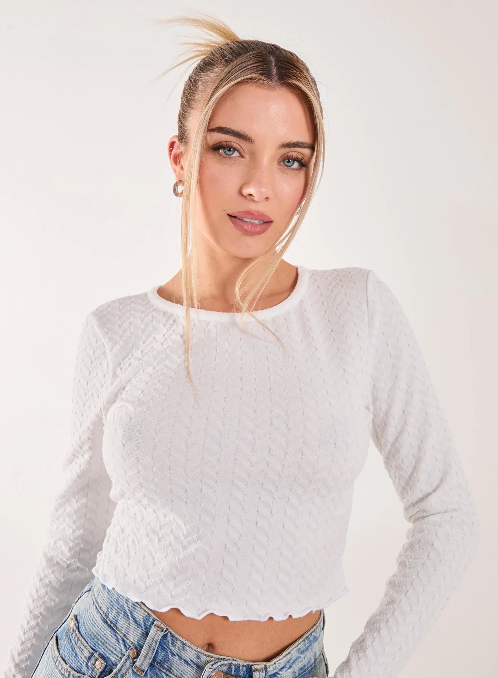 Zig Zag Jersey Long Sleeve Top