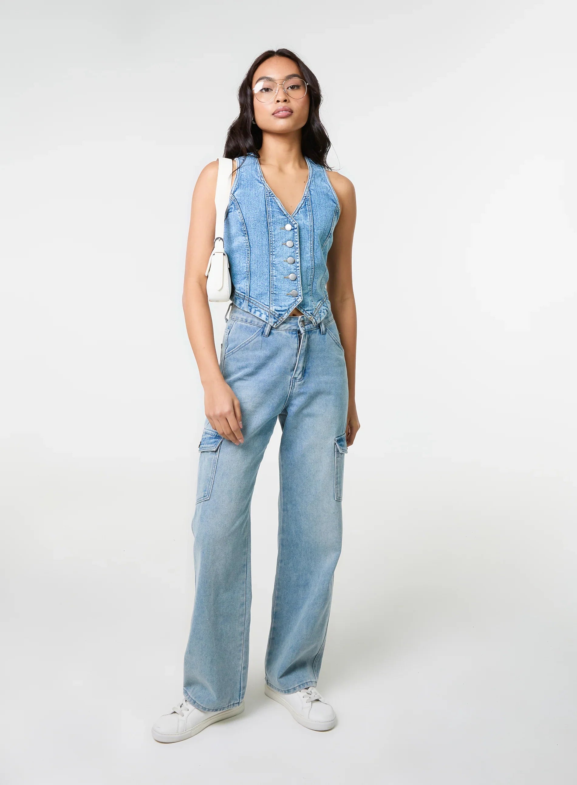 Denim Fitted Waistcoat