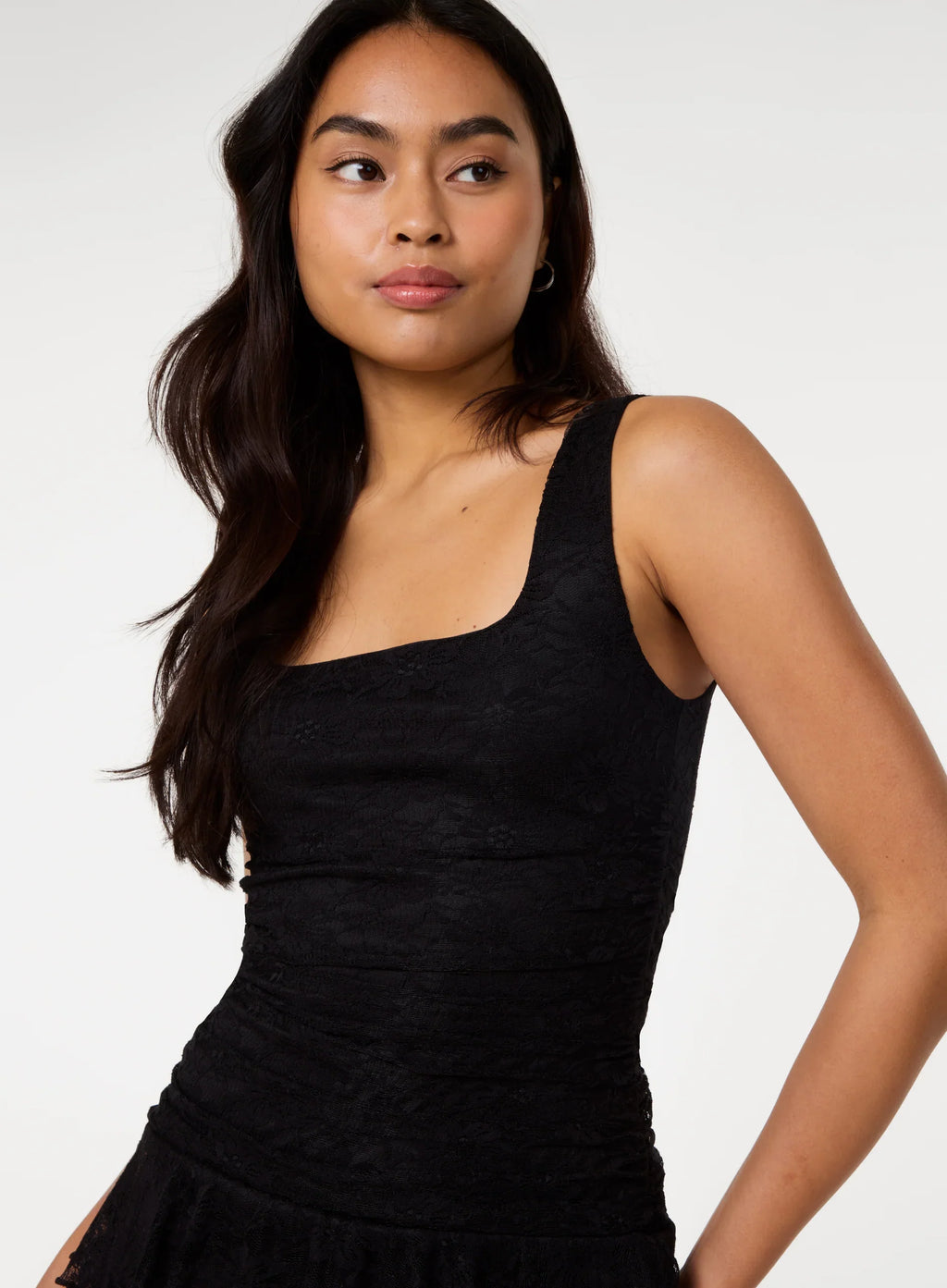 Lace Square Neck Dress