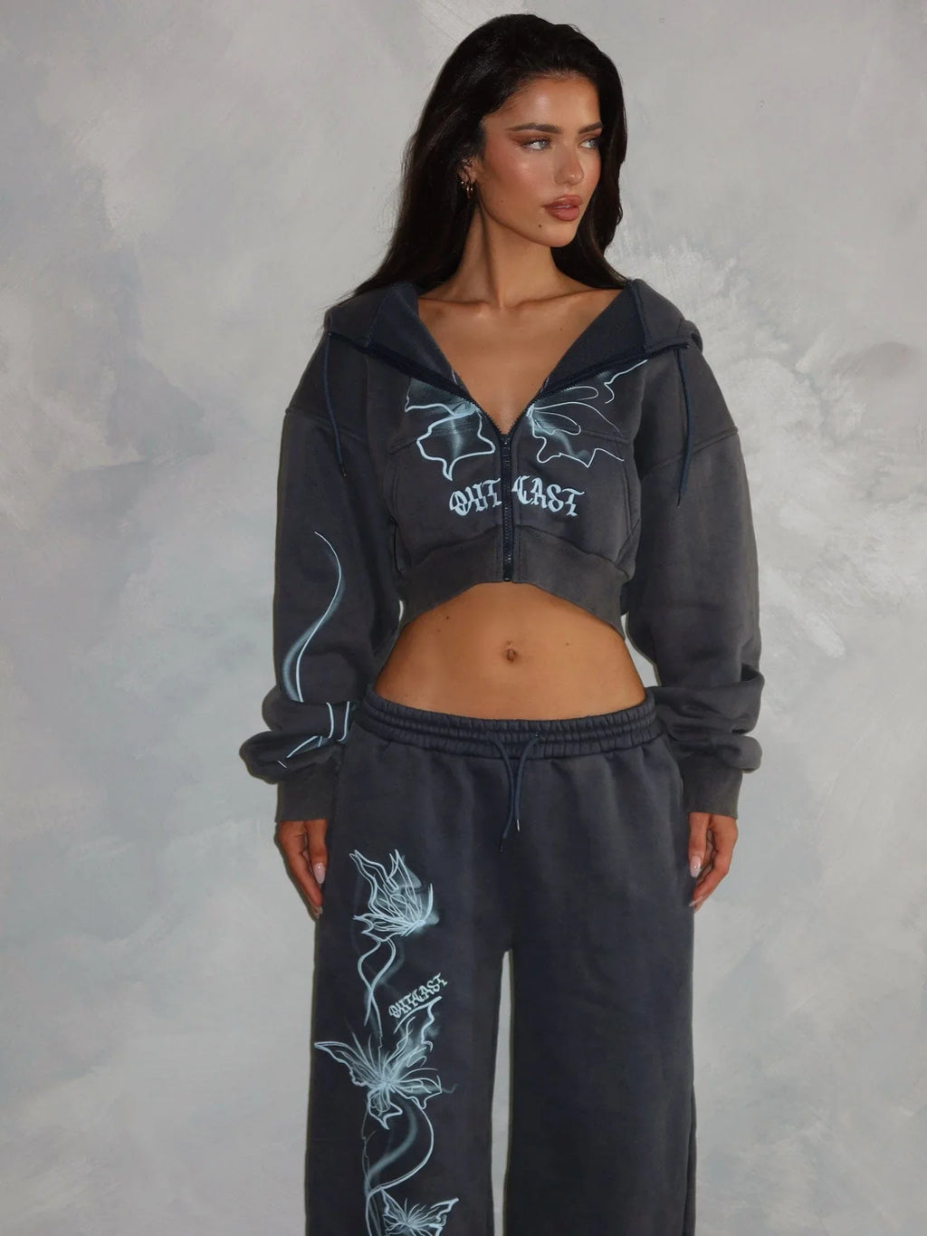 NYA CROPPED HOODIE VINTAGE NAVY