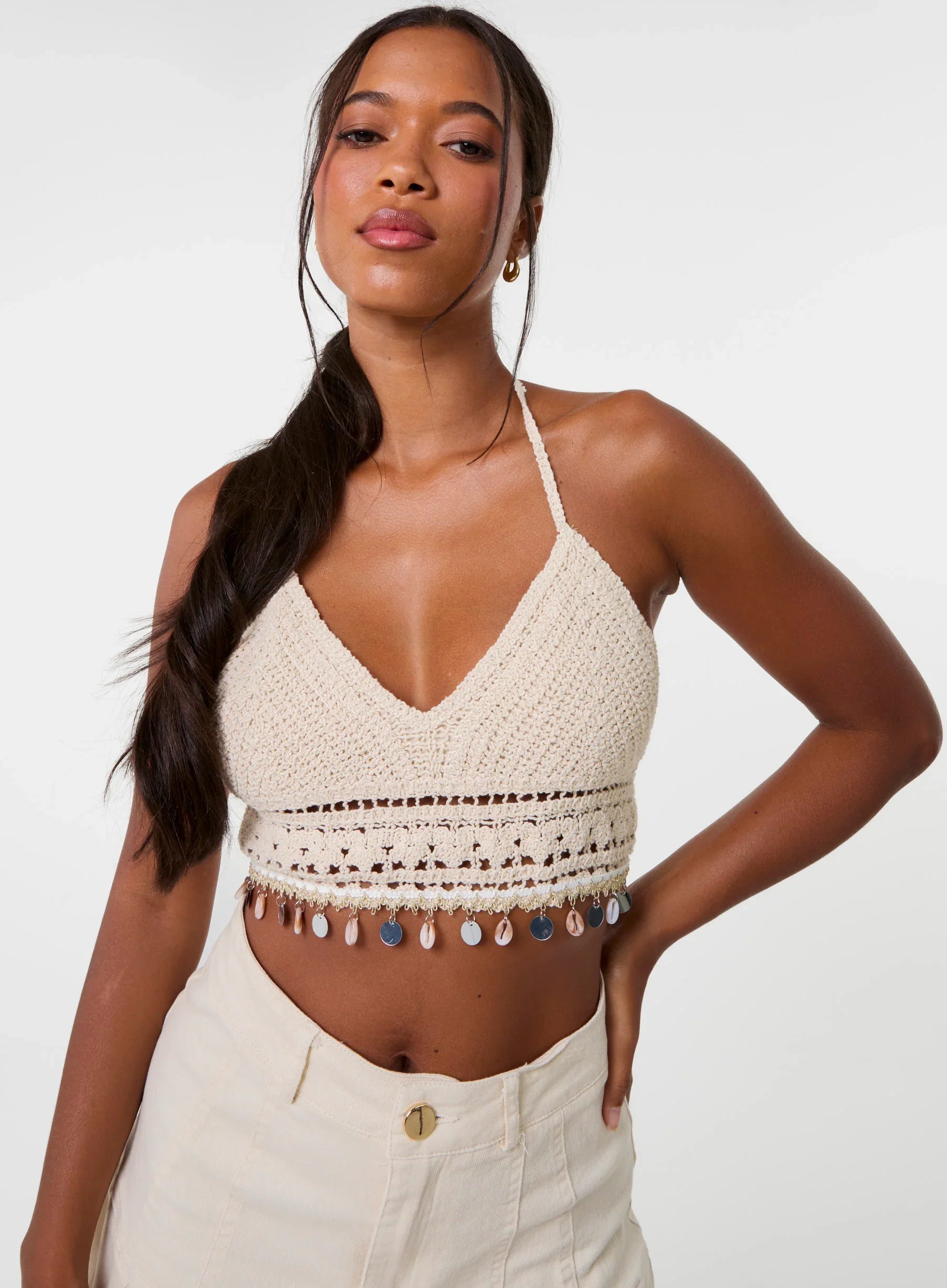 Crochet Bralette With Shell Detail