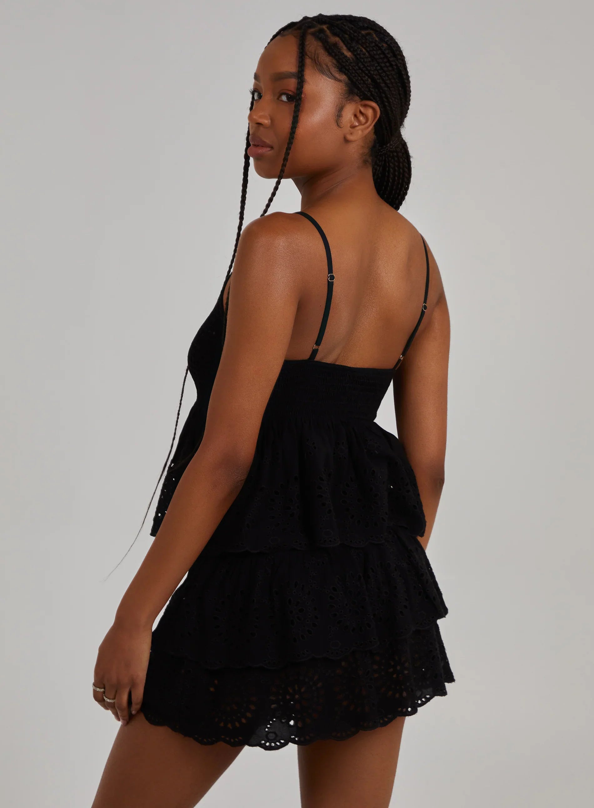 Shirred Broderie Crop Top
