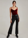 Flare Leather Look Trousers
