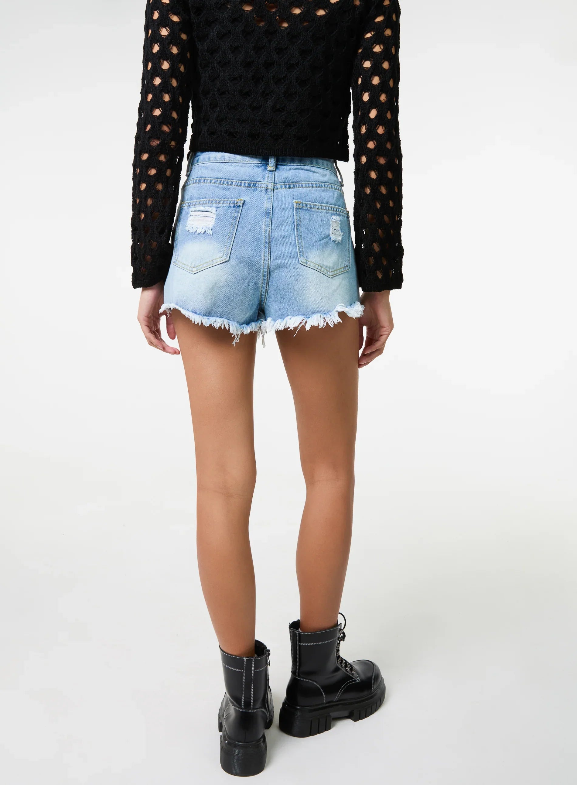 Denim Distressed Shorts