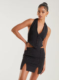 Pinstripe Eyelet Waistcoat