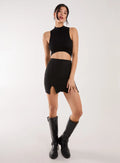 Bandage Double Split Mini Skirt