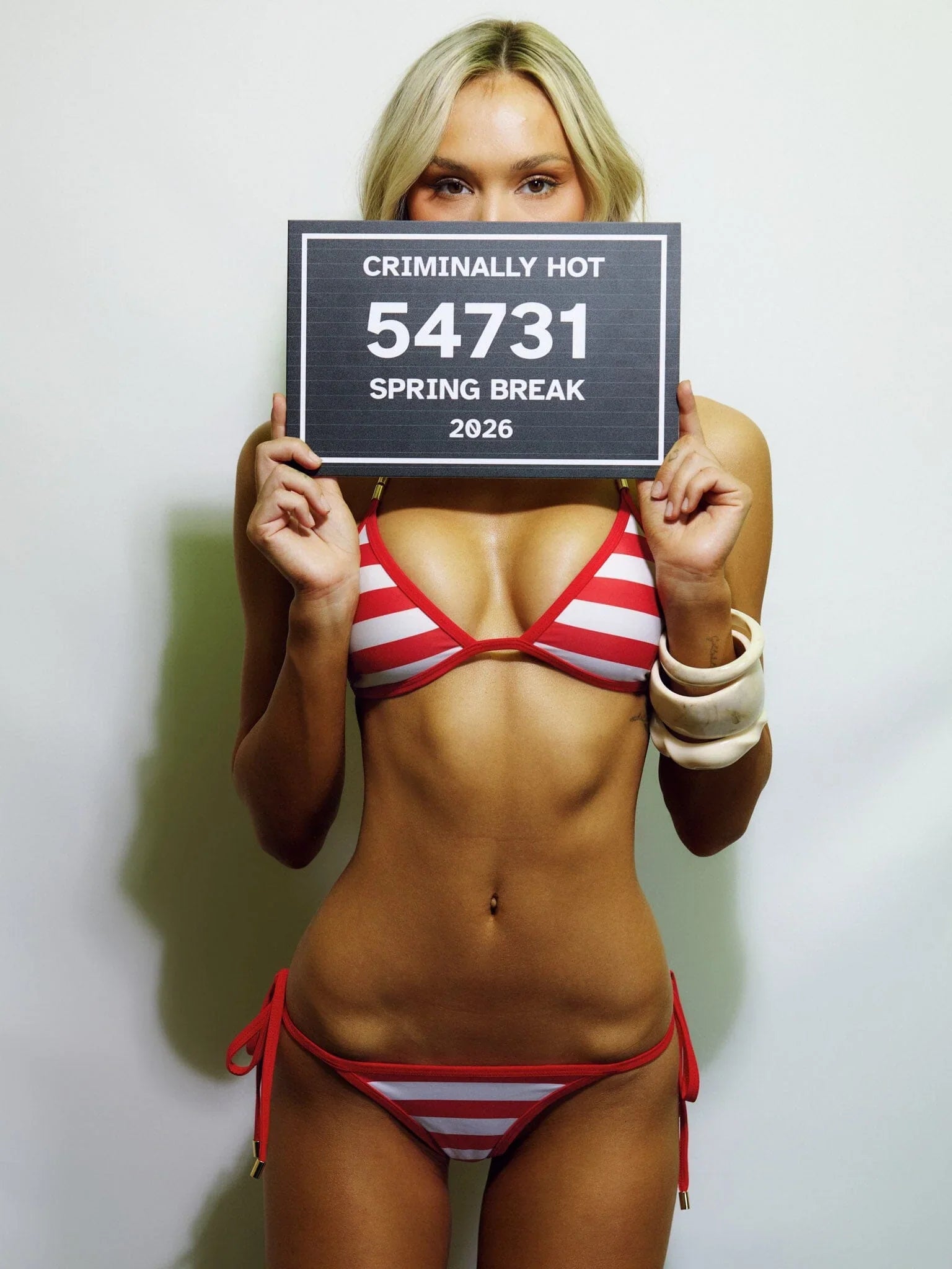 NICOLETTE BIKINI TOP RED WHITE STRIPE