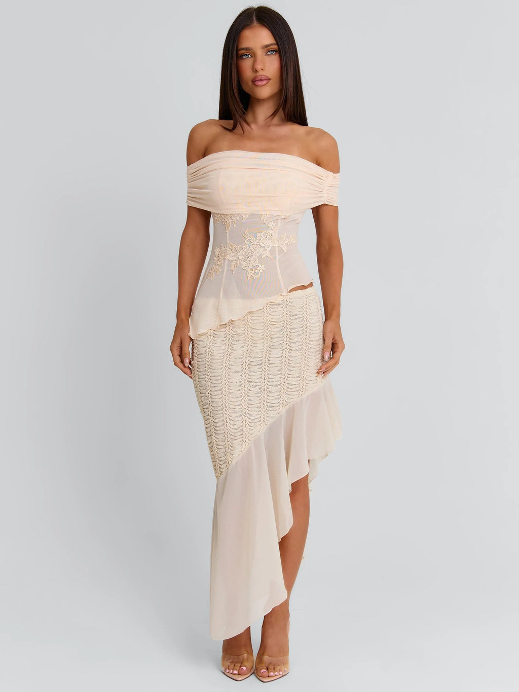 VICTOREA MIDI SKIRT CREAM