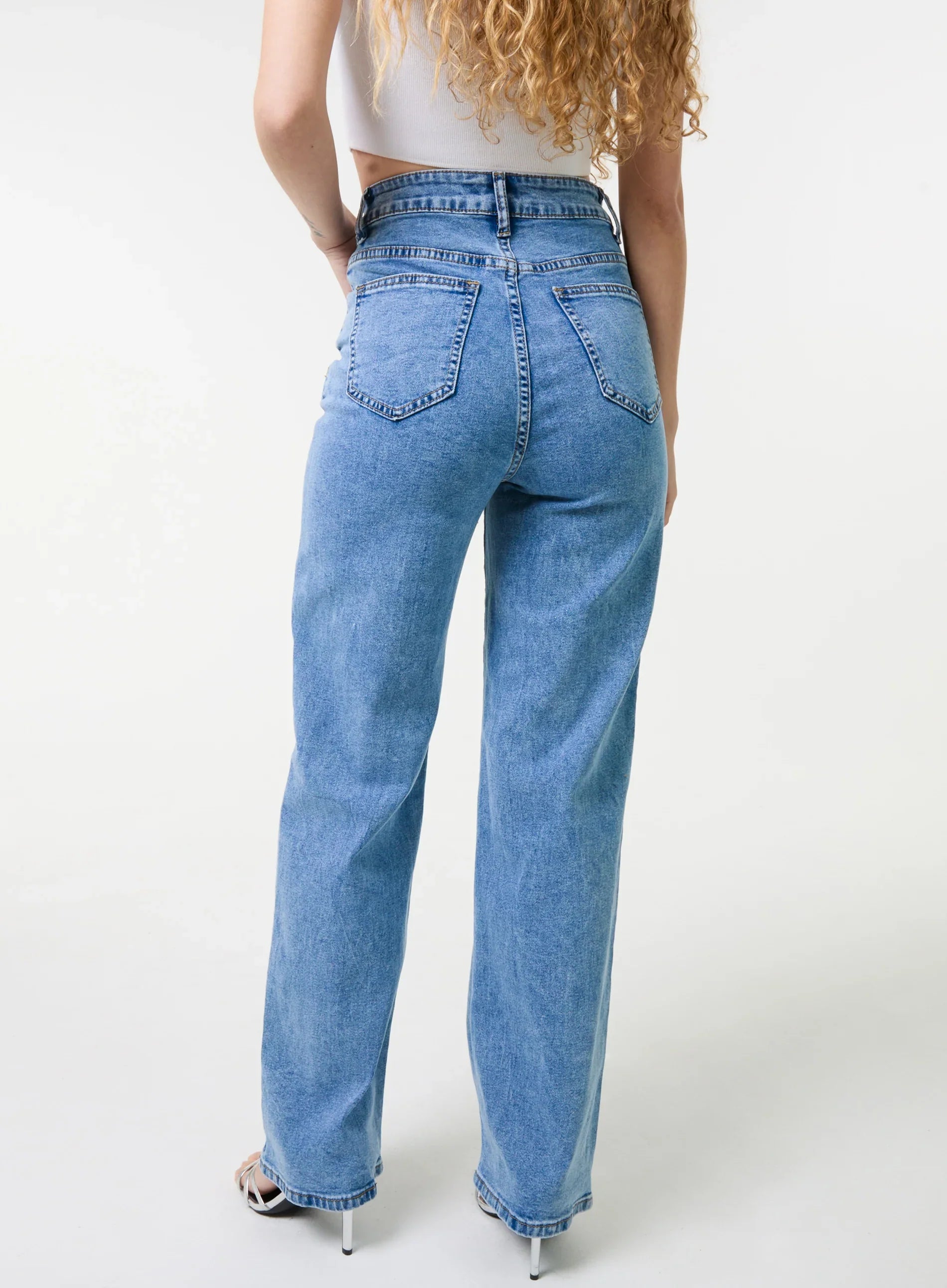 High Waist Glitter Jeans