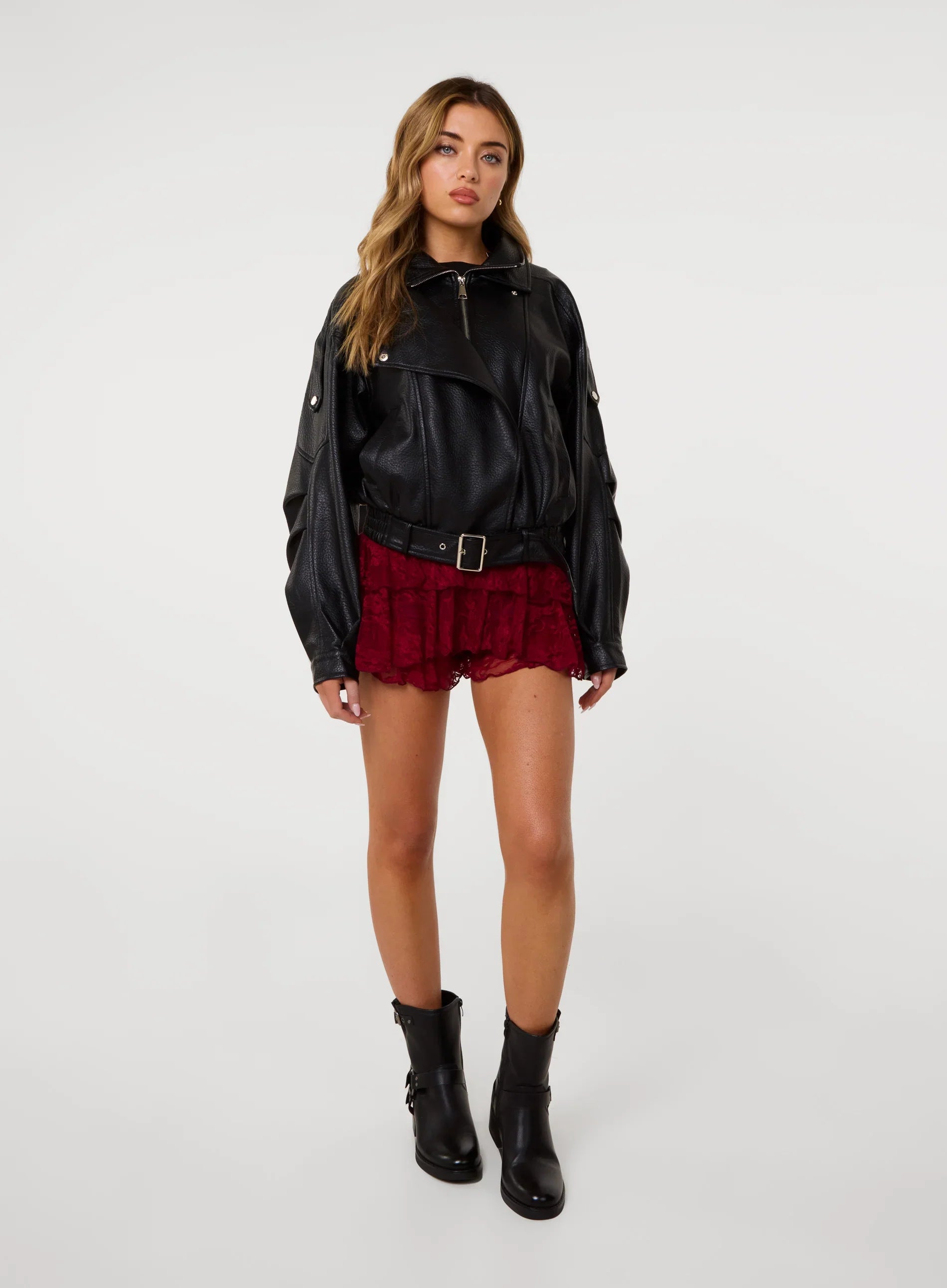 Lace Ruffle Micro Shorts