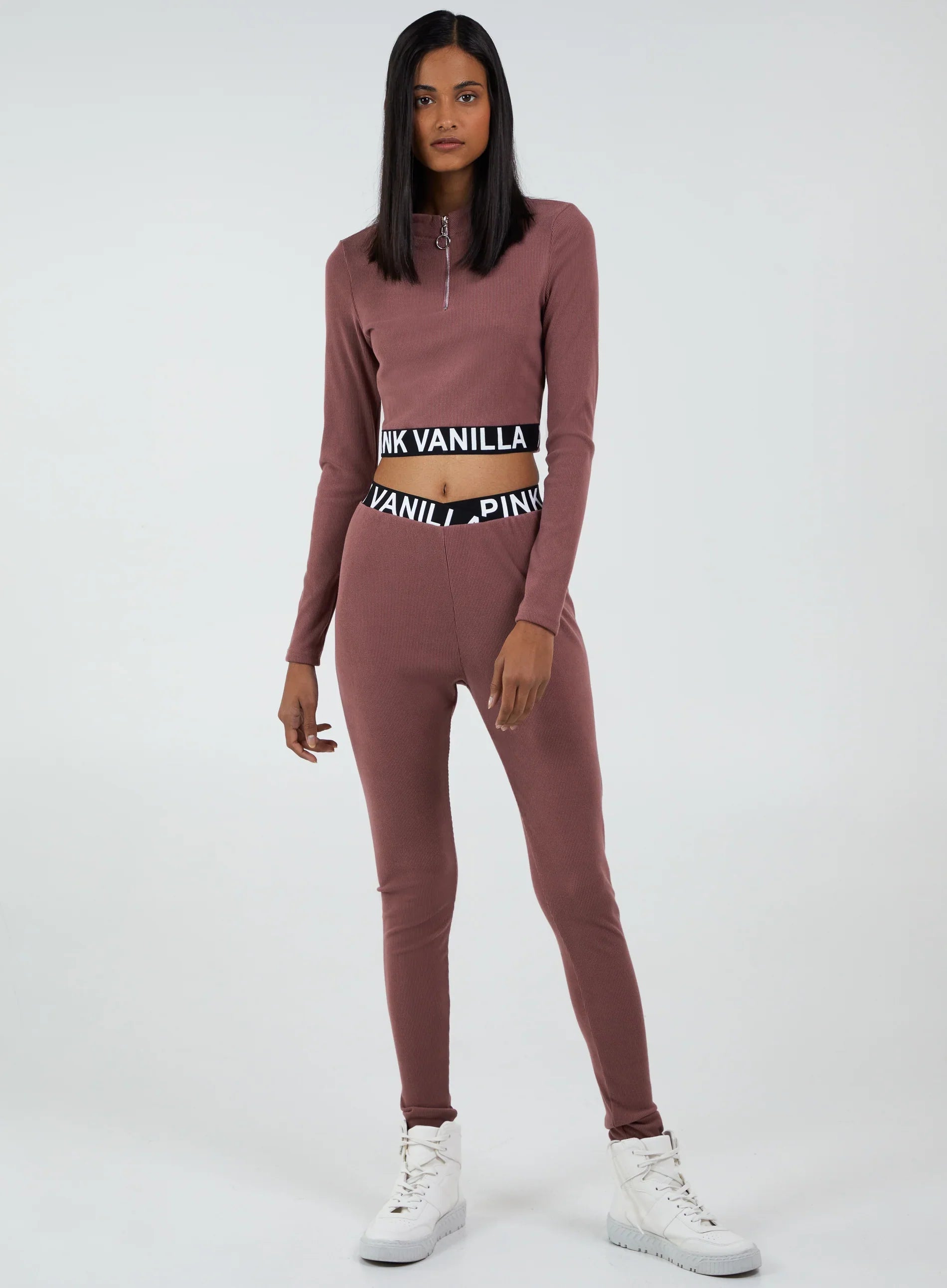 Ribbed Legging With Logo Waistband Leggings