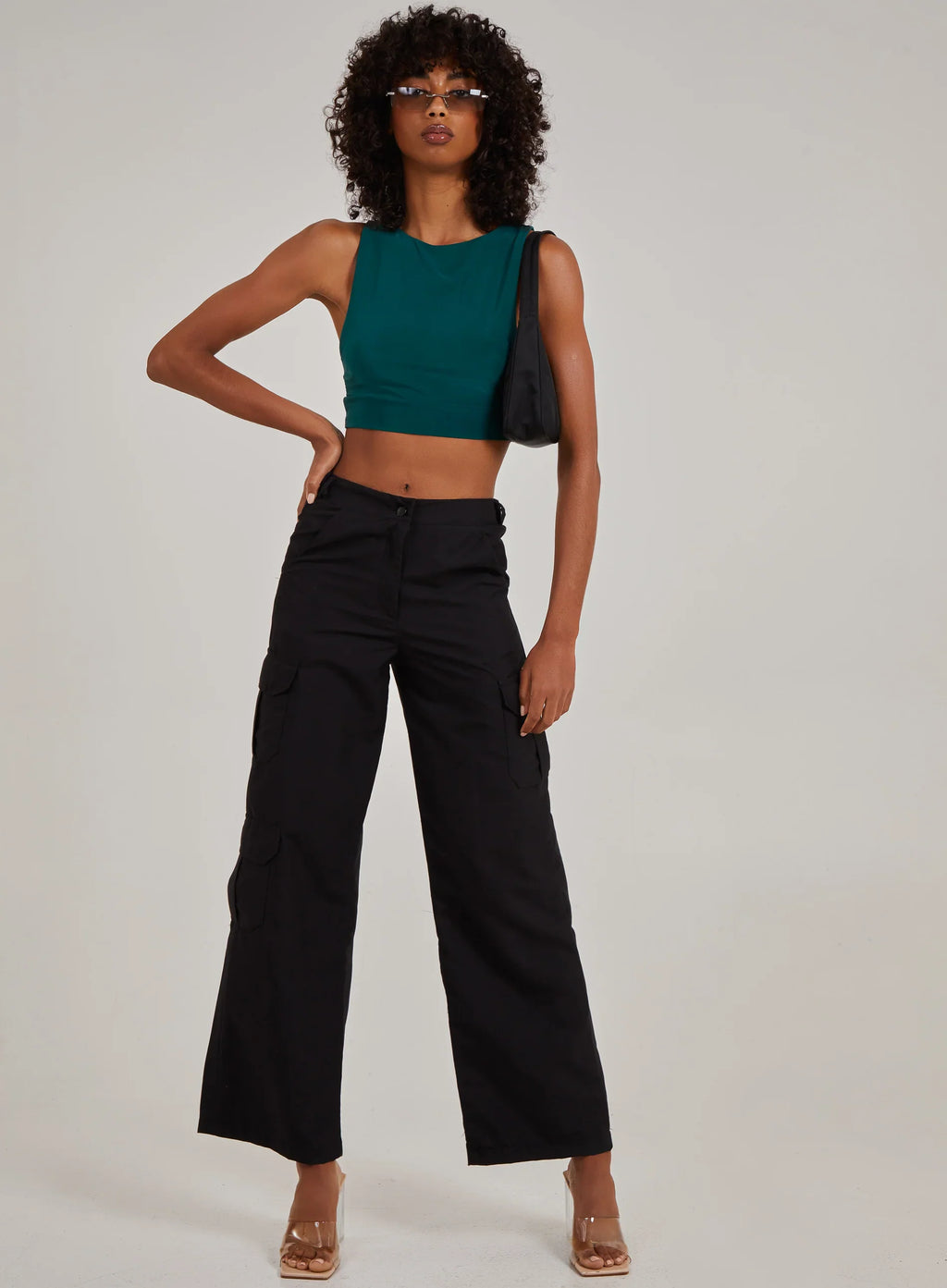Sleeveless Slinky Crop Top