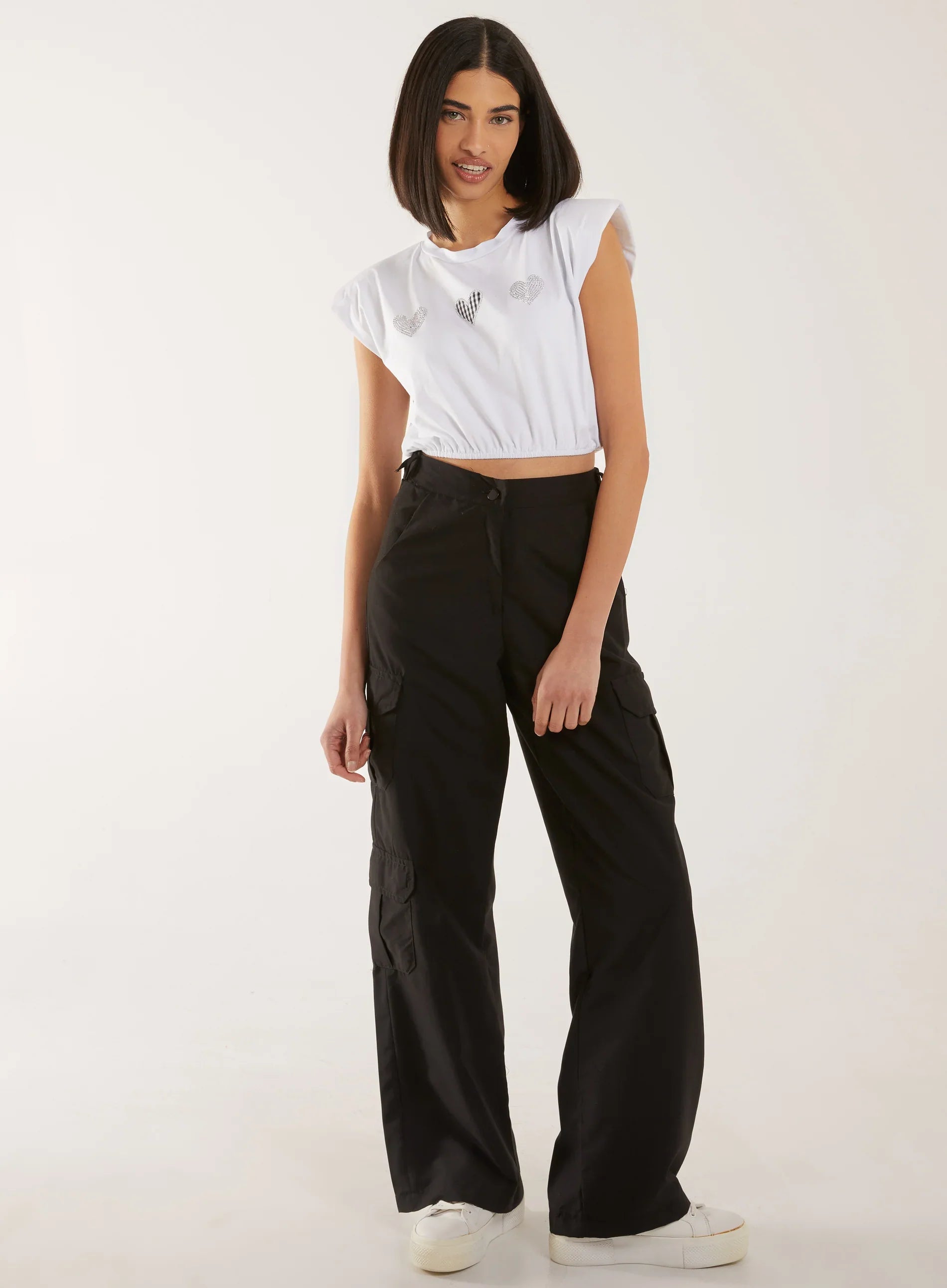 Glitter Heart Crop Top