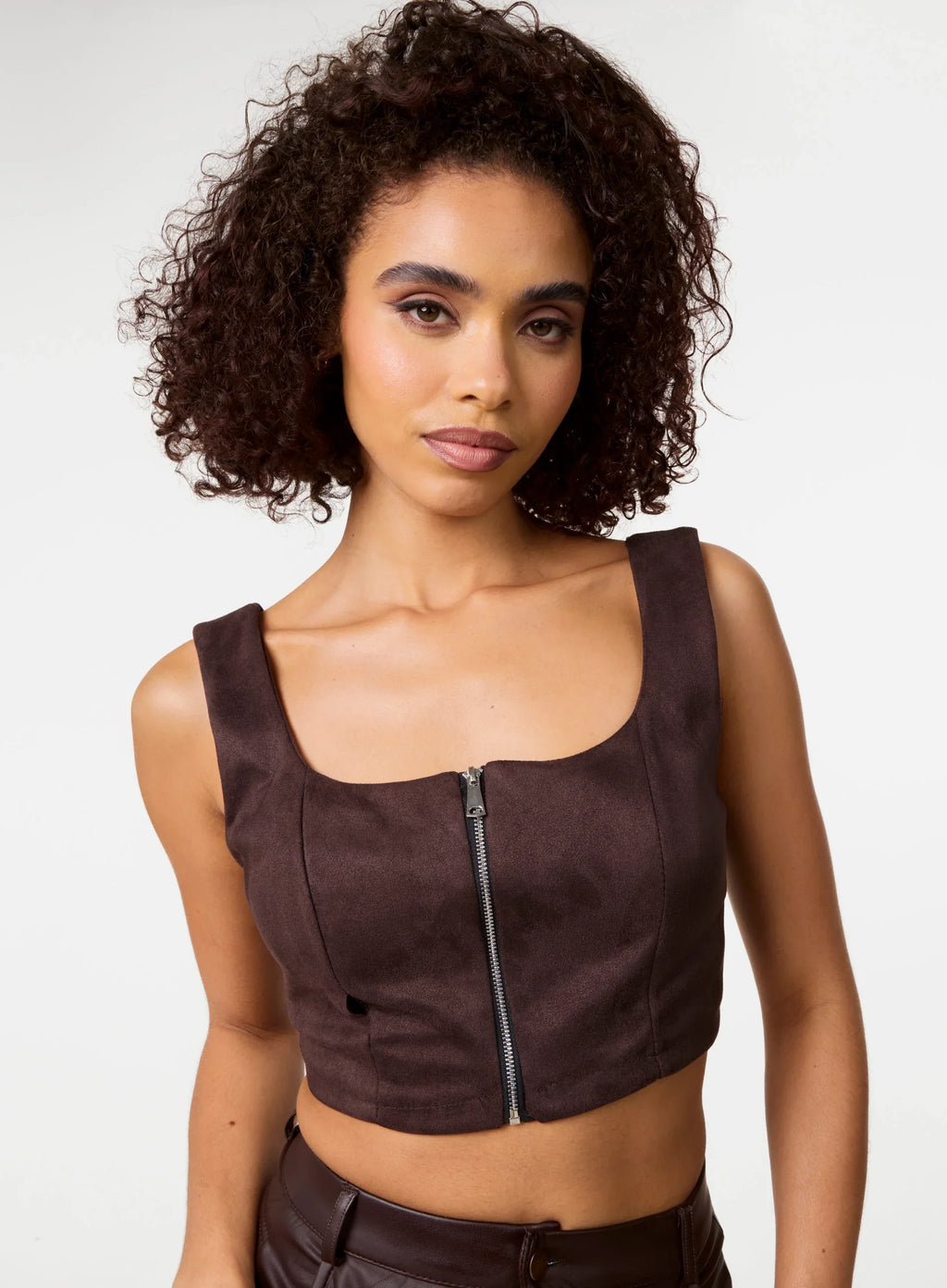 Bra Cup Suede Top